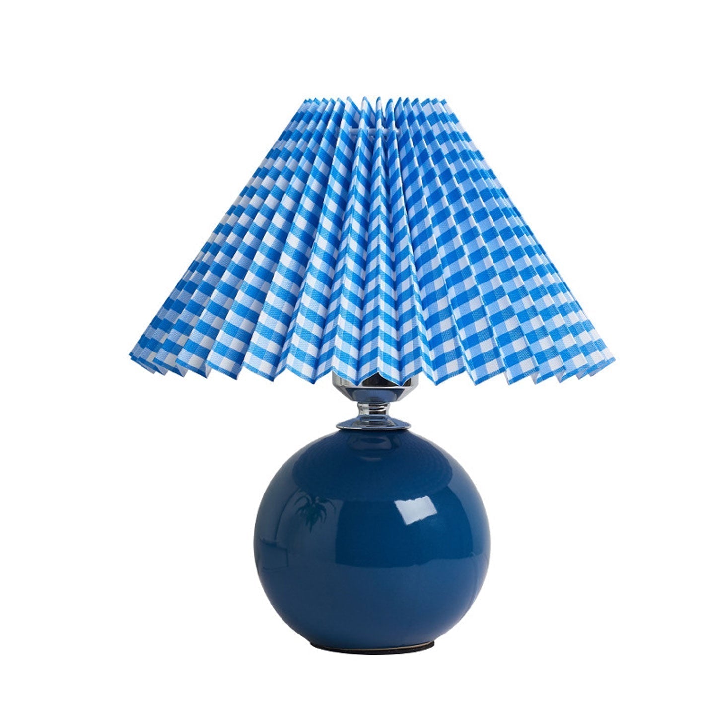 Nordic Ceramic Table Lamp With Pleated Fabric Shade