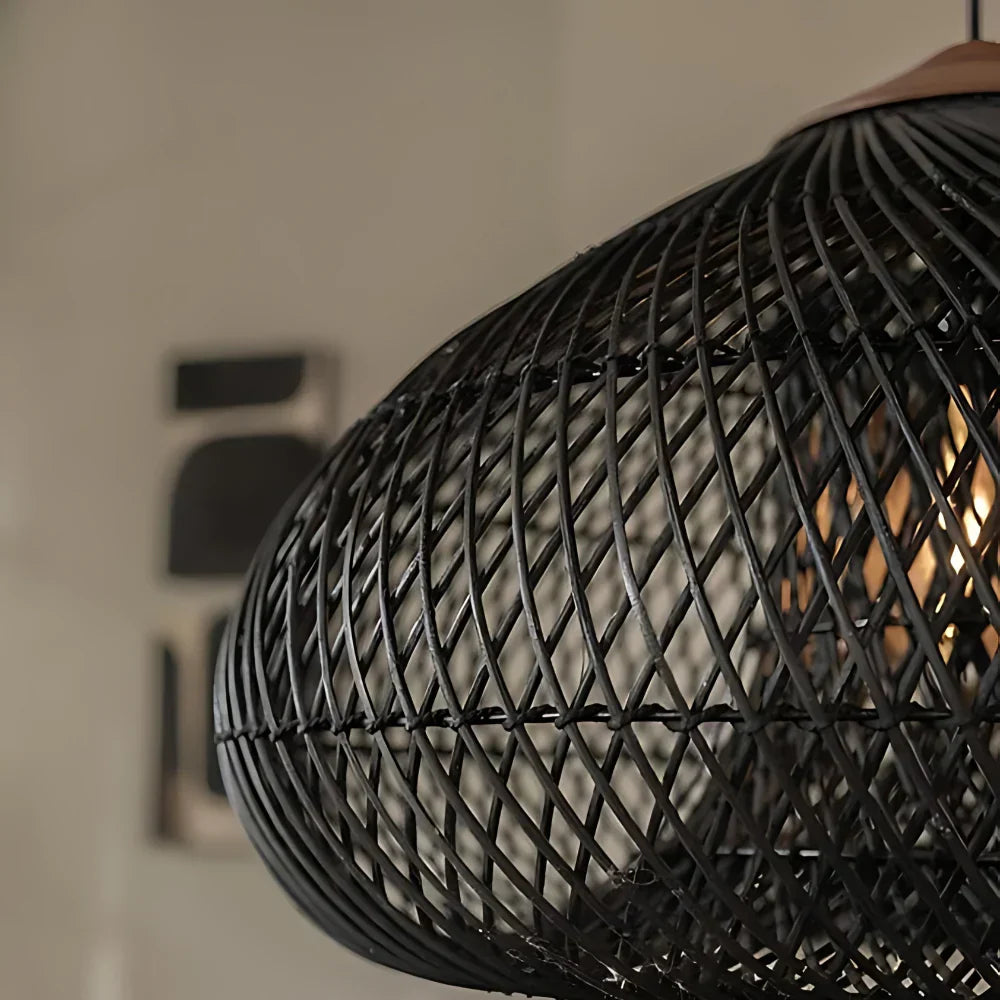 Handmade Rattan Pendant Lights With Woven Dome Shade