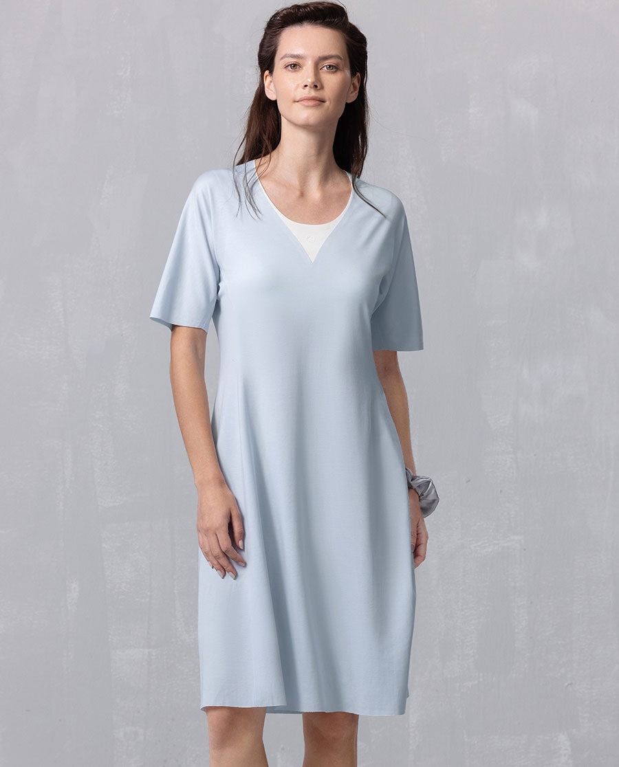 Aimer Pullover Short-Sleeved Nightgown With Cups