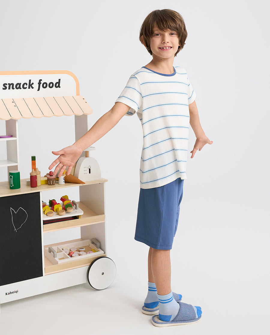 Aimer Kids Short-sleeve Tops Homewear Set For Boys