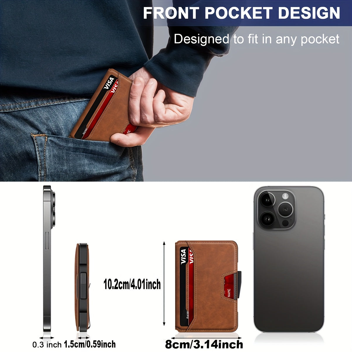 Men's Ultra-Thin RFID Leather Wallet with Card Holder - TJR4K7Y