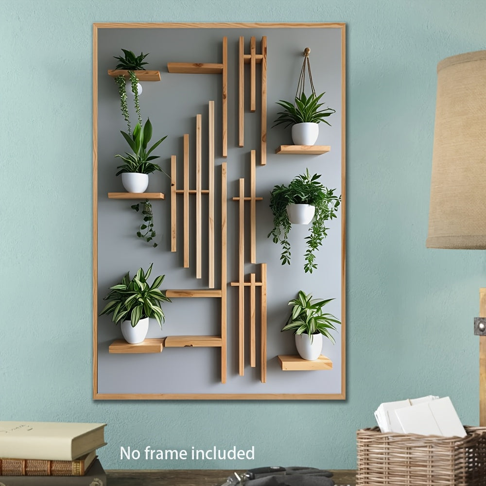 Geometric Wood Greenery Wall Shelf- HMT25GS