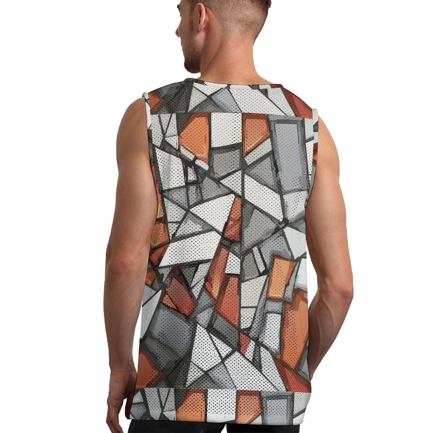Maximalist AOP Quick-Dry Men's Athletic Mesh Tank Top | 170gsm Moisture-Wicking Performance Vest — Gym, Court