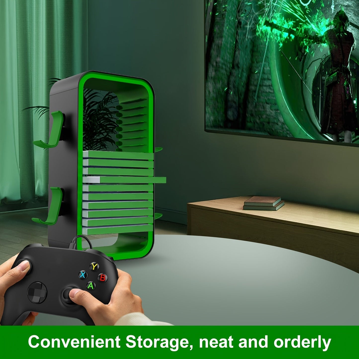 Universal Game Disc Storage & Controller Display Stand TJR3D9G