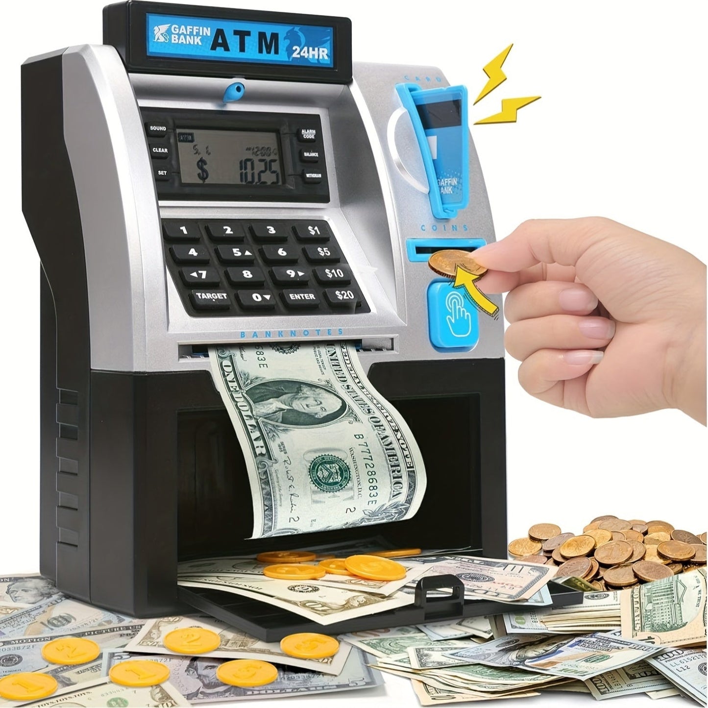 Shimirth ATM Machine Toy Bank, Realistic 24-Hour TJR3P9X