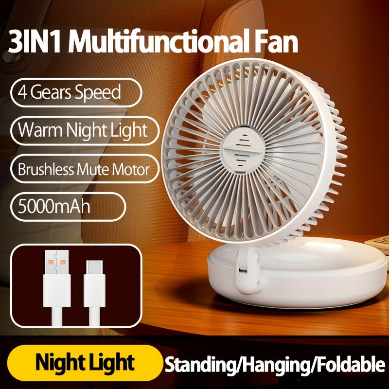 Rechargeable Circulation Fan with Adjustable Speeds - TJR3Q4Y