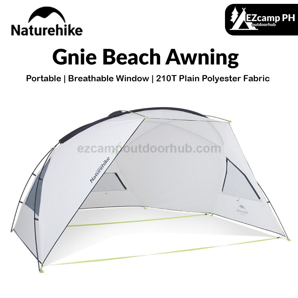 Naturehike Gnie Beach Awning Portable Lightweight Canopy Outdoor Camping 210T Waterproof Party Sun Shelter Sunshade Beach Tarp Hiking Picnic Travel