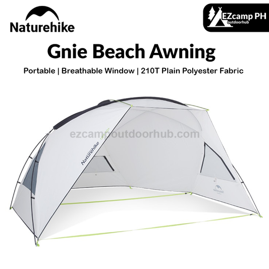 Naturehike Gnie Beach Awning Portable Lightweight Canopy Outdoor Camping 210T Waterproof Party Sun Shelter Sunshade Beach Tarp Hiking Picnic Travel