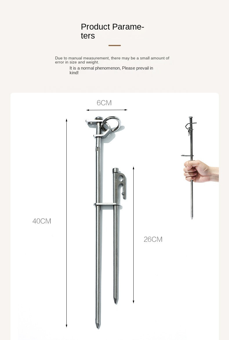 Mobi Garden Pet Ground Nail Portable Lightweight Outdoor Tent Peg For Pets Dog Leash Double Ground Nail Pegs Stake Design Stainless Steel Fixed Nail Camping Accessories