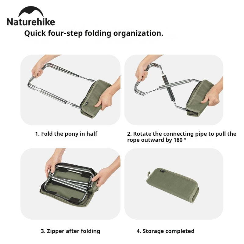 Naturehike Ultralight Folding Stool Portable Mini Chair 7075 Aluminum Alloy Fishing Outdoor Camping Chair 3CM Thick Cushion Seat Load 180kg