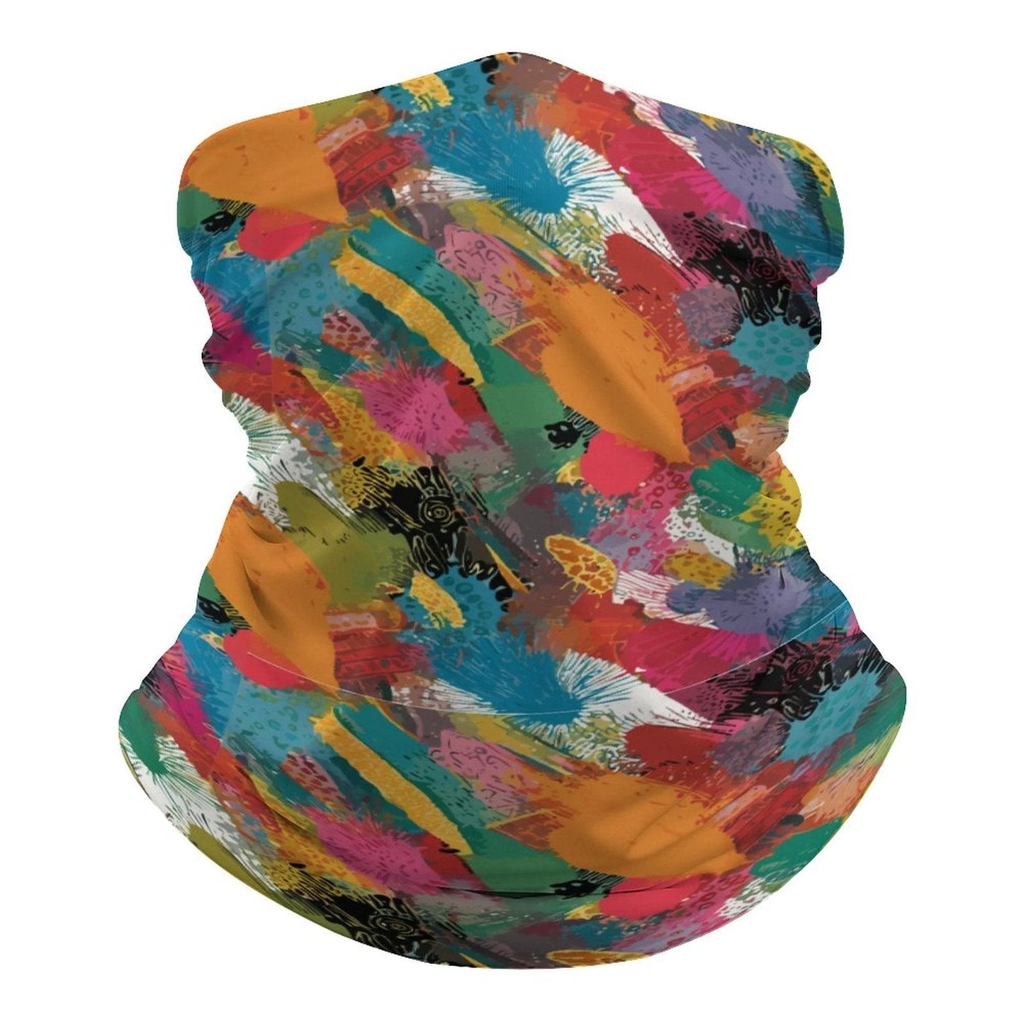Paint Storm — Abstract Expressionist Brushstroke Festival Headband | Multipurpose Neck Gaiter Wrap