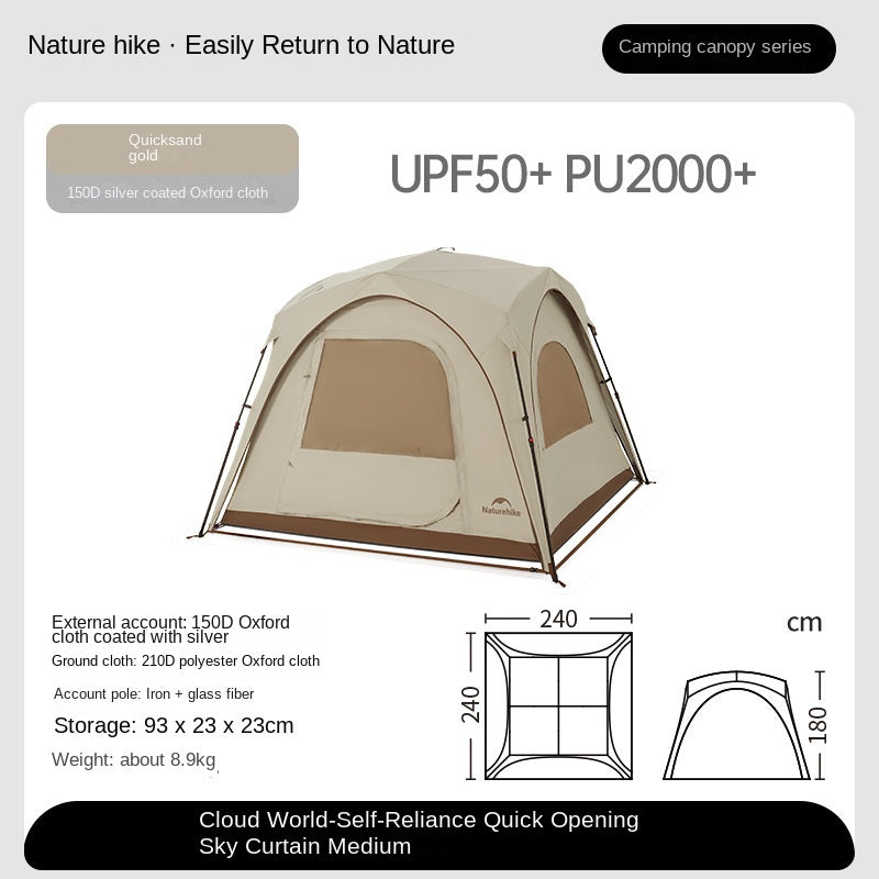 Naturehike CLOUD WORLD Series Modular Outdoor Camping Automatic Tent Canopy Multi-Functional Module Splicing Unlimited Connection Self Standing Fast