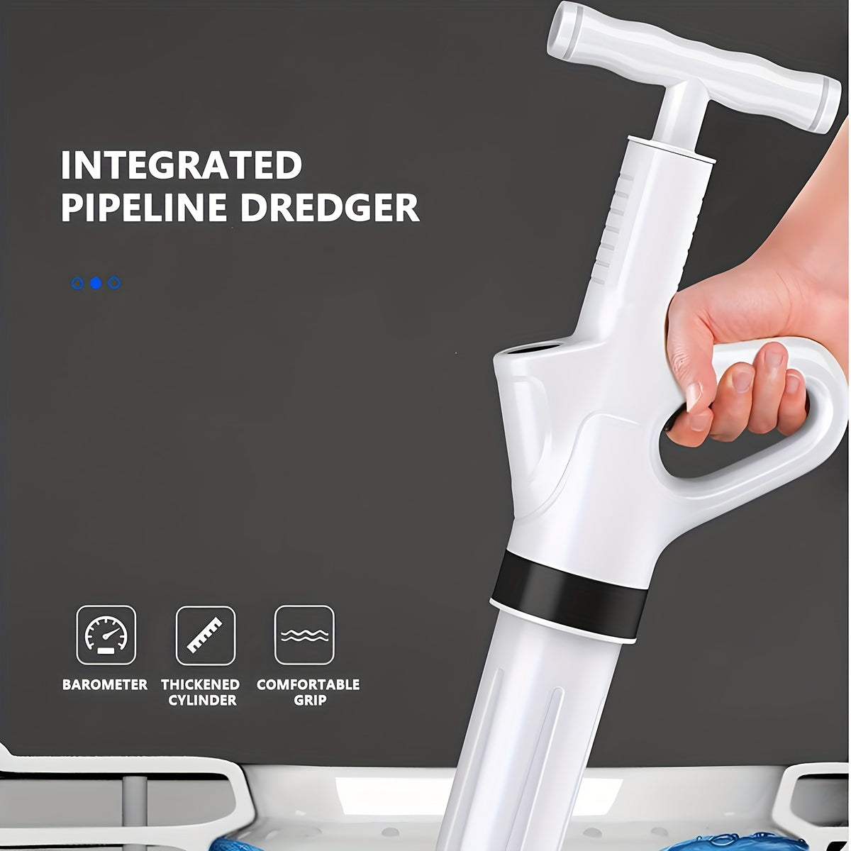 Heavy-Duty Drain Jet Gun, Powerful Air Plunger TJR7P2X