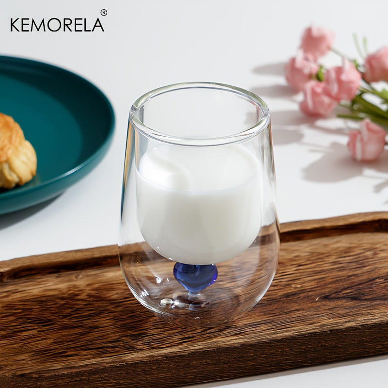 Love Heart DoubleLayer Glass Cup-4WZ1
