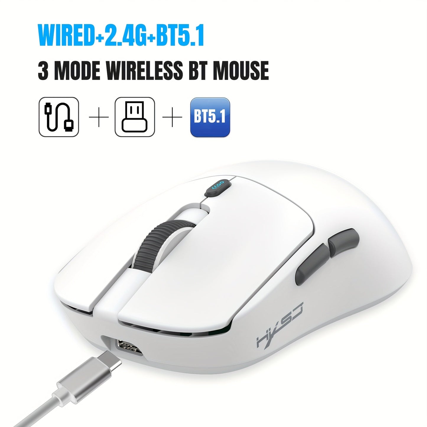 New 2025 Three Mode Gaming Mouse, 12000cpi Adjustable TJR2C9K