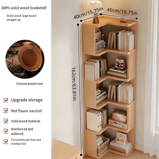 Corner Wooden Bookshelf - N3RV