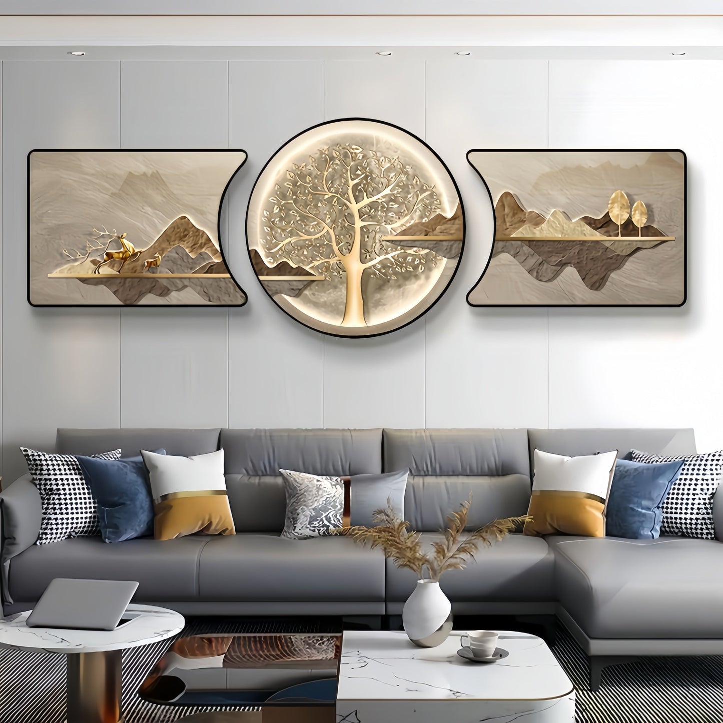 Modern 3D HD Three Piece Mural- HMT21HH