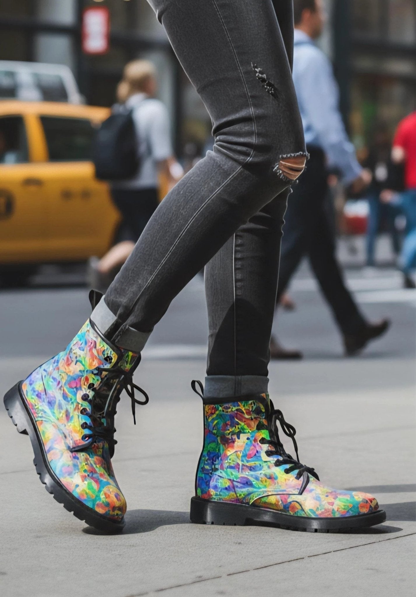 Vandals Velvet Martin Short Boots - Designer All-Over Print Combat Boots for Edgy Streetwear