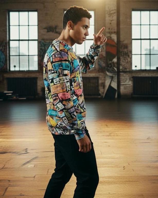 Maximalist Heavyweight Crewneck for Art Collectors — Abstract AOP Sweatshirt, 310gsm Cotton Statement Piece, Gallery-Ready Streetwear