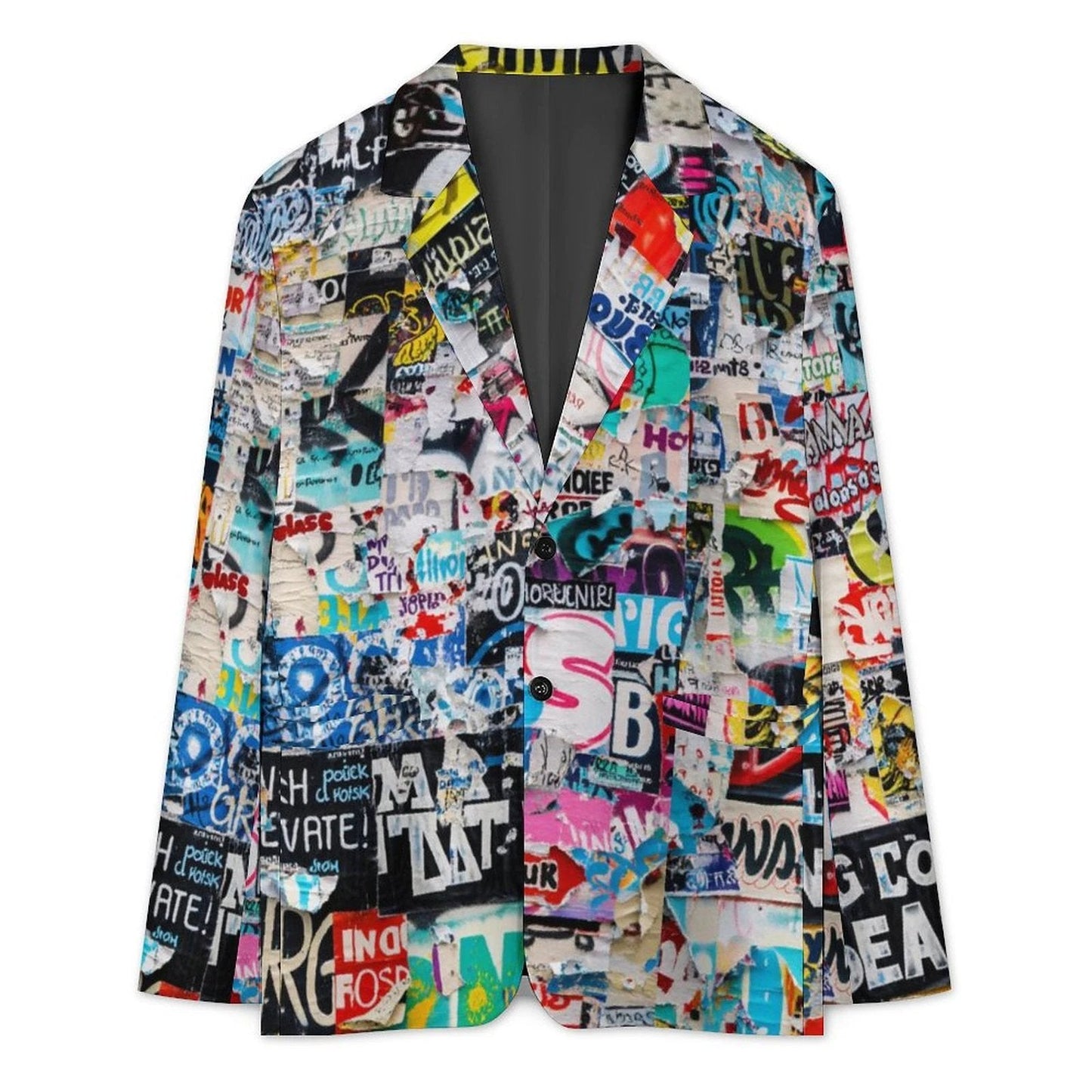 Articles, Articles AOP Graffiti Suit Jacket | 260gsm Two-Button Blazer for Professional Rebels (S–5XL)