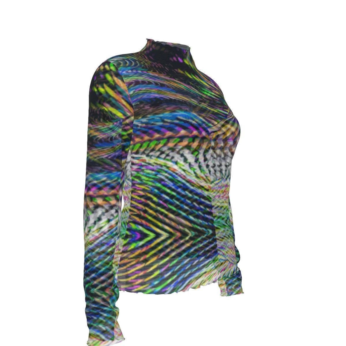 Zebra Cake Trails Breathable Mesh T-Shirt - StreetsmArt Liquid Monochrome Top for Nightclubs & Raves