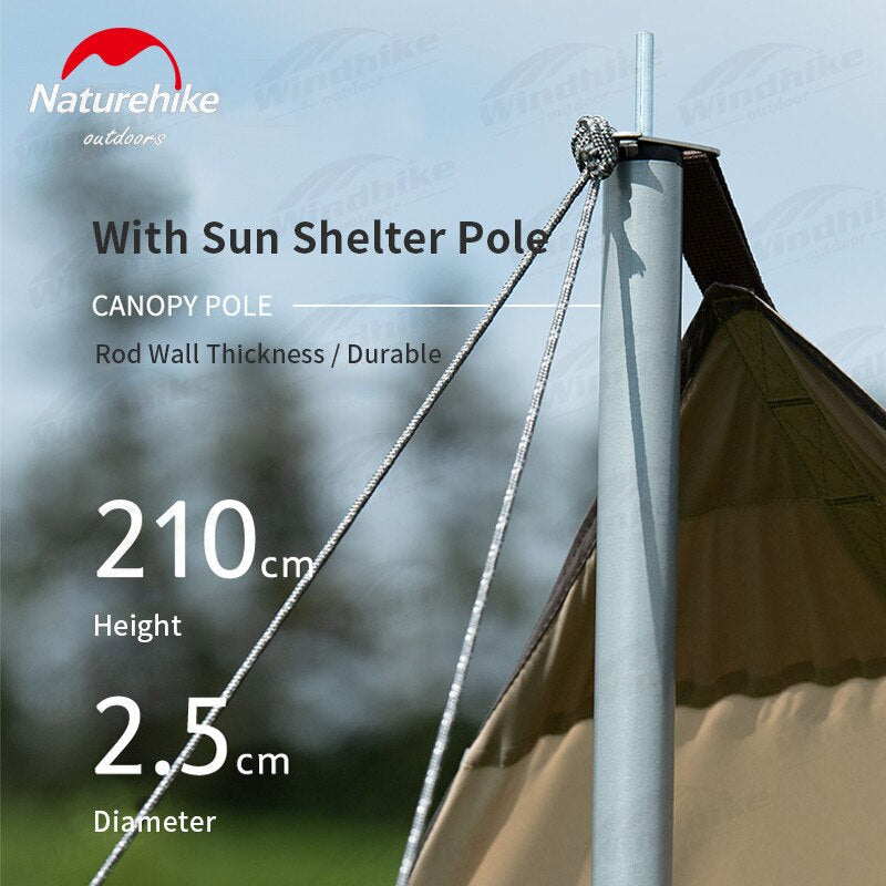 Naturehike GIRDER Series Sun Shelter Awning Canopy Tarp Tent in Classic Silver Coated & Double Sided Black Vinyl Glue + Silver Coating UV Sun Shade Tarp