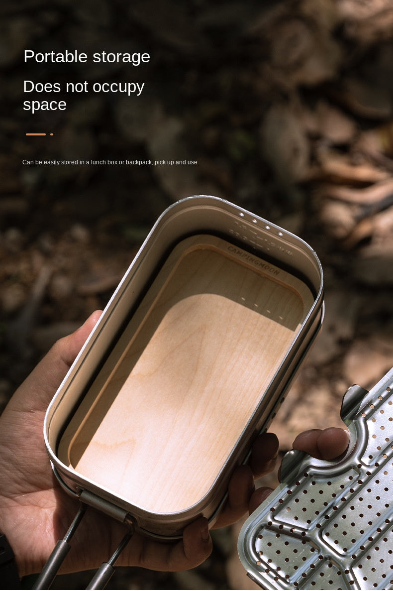 Campingmoon YM-1609/2013 Brich Copping Board Portable Lightweight Wood Cutting Board Double Sided Outdoor Camping Wooden Serving Plate Lunch Box Add-on