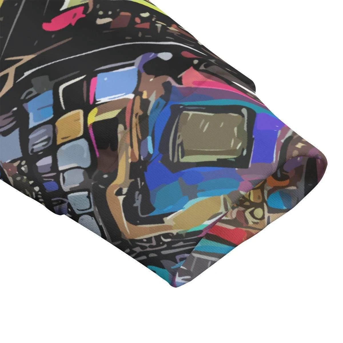 Maximalist Half-Zip for Bold Creatives — Abstract AOP Stand-Up Collar Pullover, Gallery Opening Streetwear, Creative Director Uniform