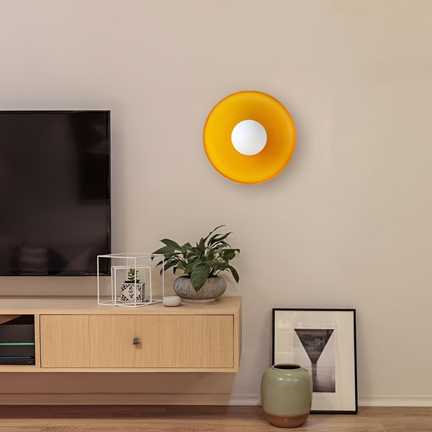 Scandinavian Glass Disc Ceiling Light With Flush Mount Design