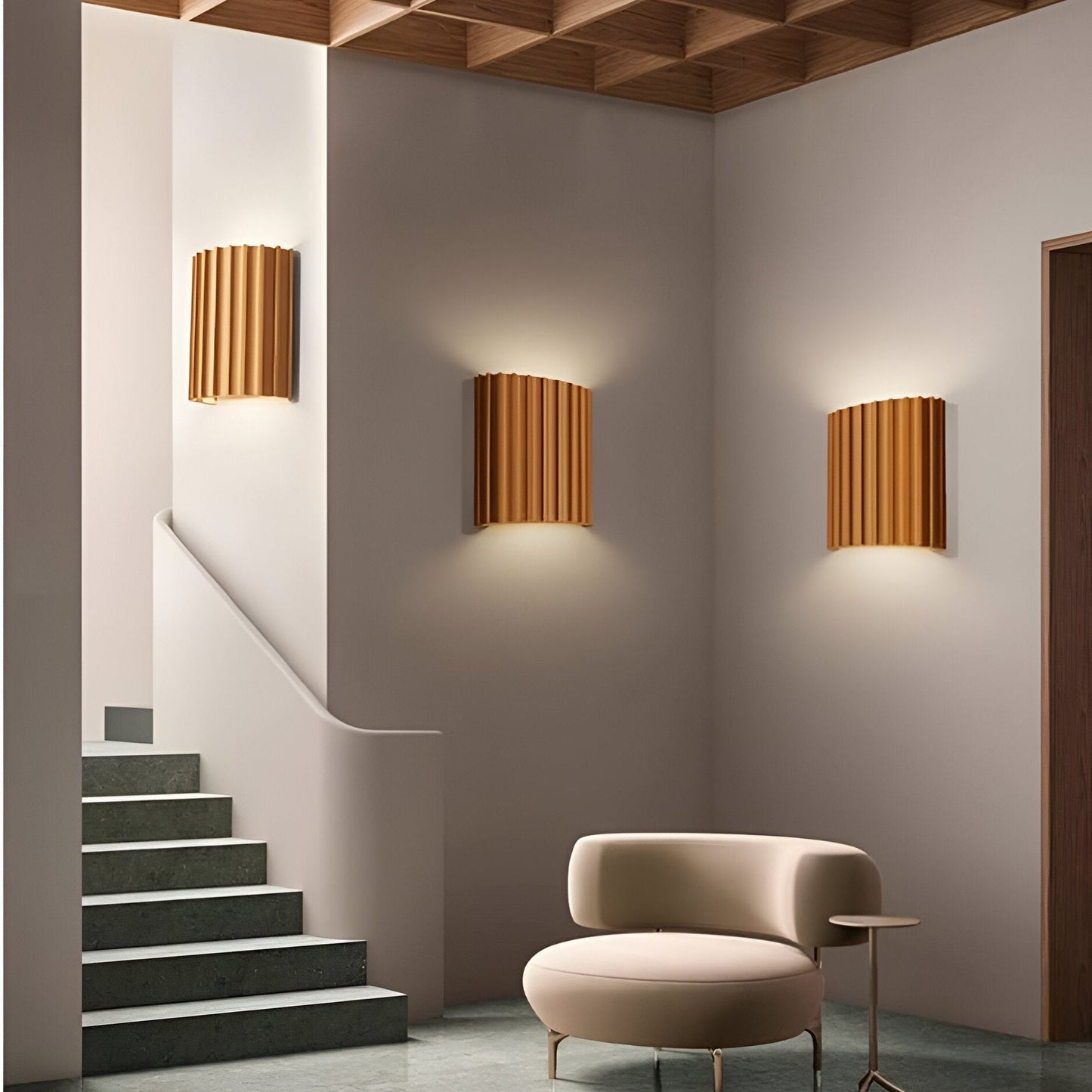 Nordic Resin Plaster Shade Wall Light With Up And Down Glow