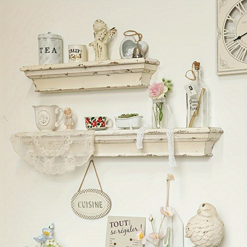 French Country Style Wooden Wall Shelf - FI30