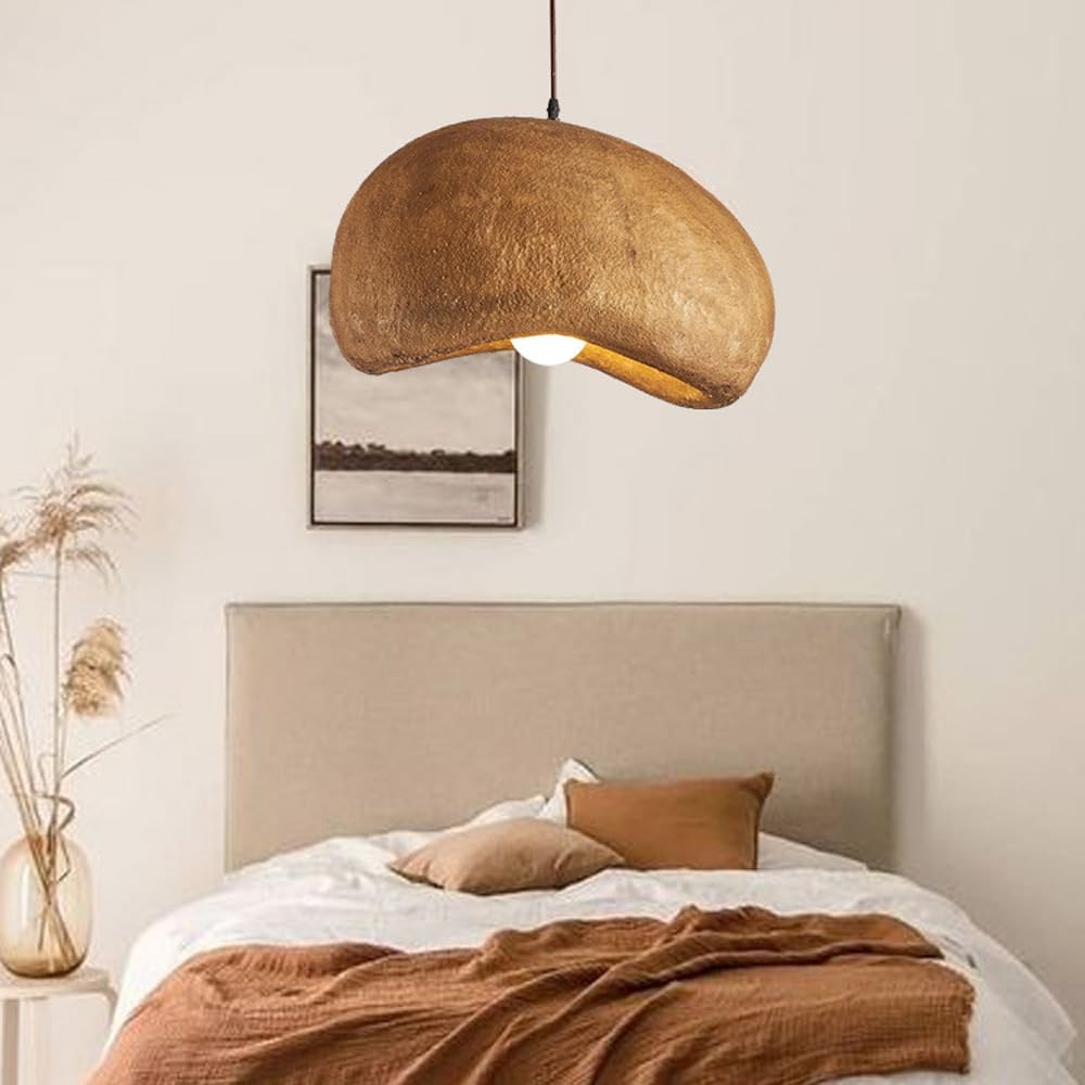 Coffee Cloud Textured Resin Pendant Light with Adjustable Cord