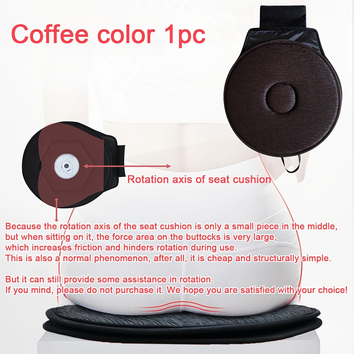 Rotating Car Seat Cushion, 360° Swivel Chair Pad – TJR5X2M