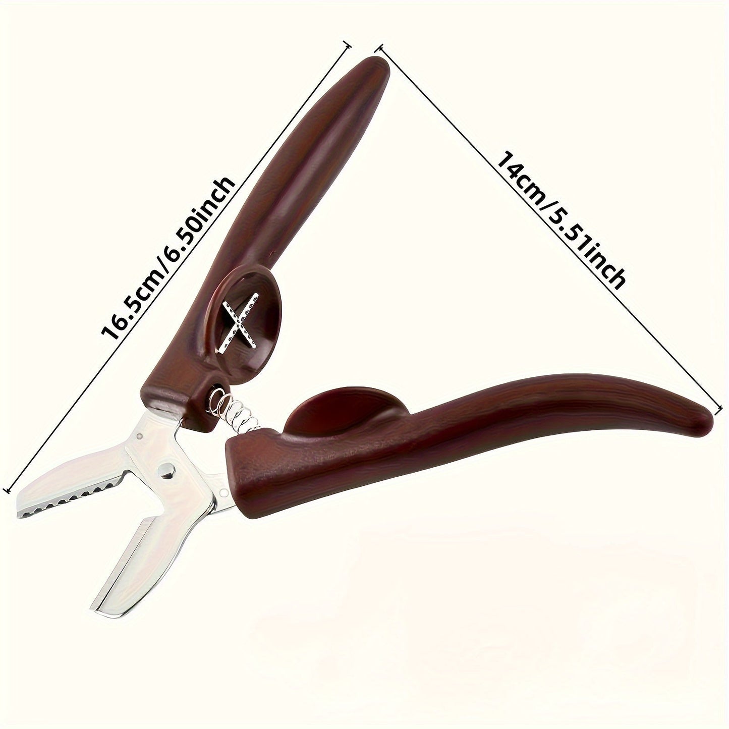 Stainless Steel Chestnut Cracker with Ergonomic Wood Handle-OOMJ