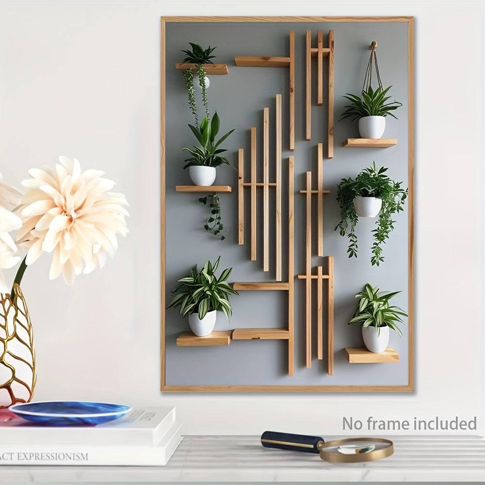 Geometric Wood Greenery Wall Shelf- HMT25GS