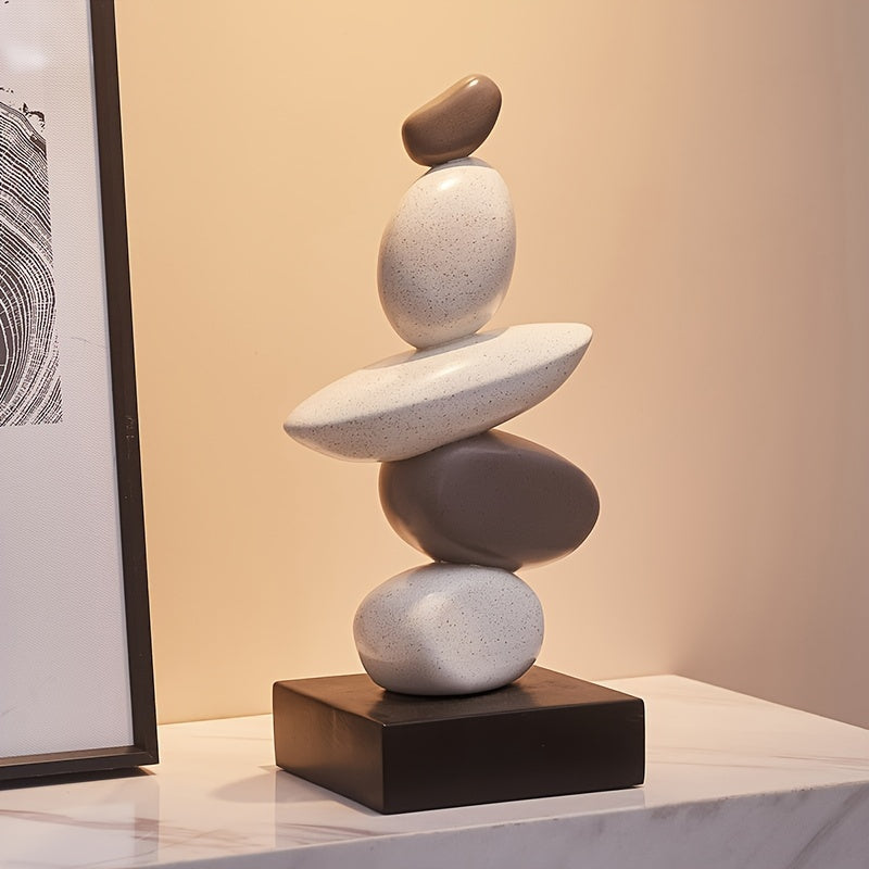 YResin Stone Stacking Ornament  Natural Sandstone Decor-X81V