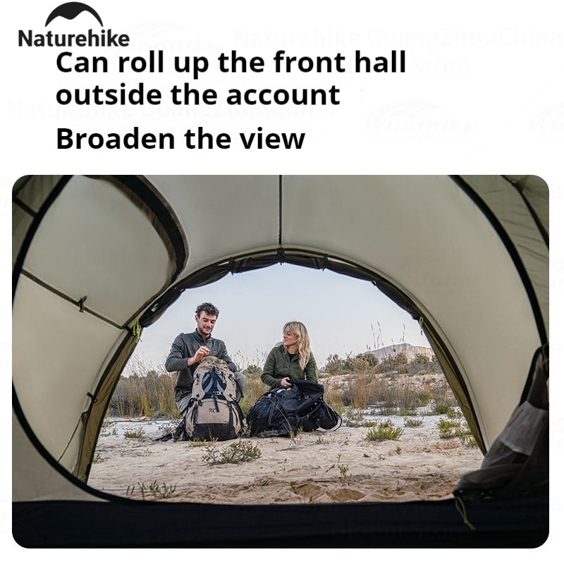 Naturehike OPALUS Series UL Tunnel Type Tent 2-3 Person 4 Season Large Ultralight Hiking Backpacking Outdoor Camping Waterproof 15D 20D Nylon Silicone Tear Resistant Material