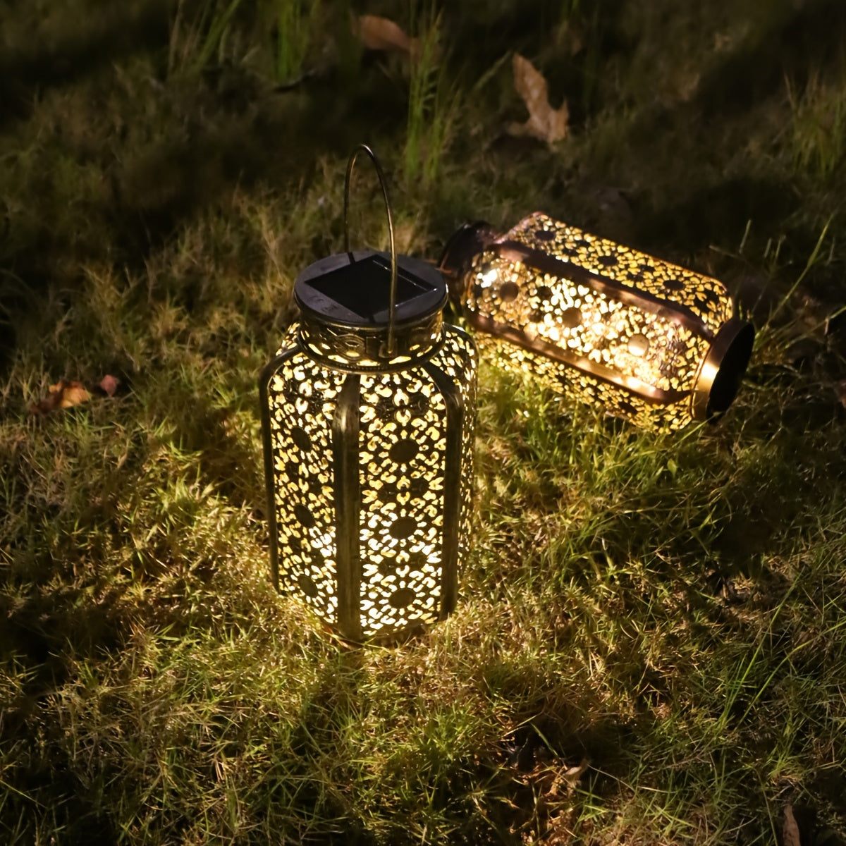 Solar Iron Lantern Versatile Outdoor Decor-CLOG