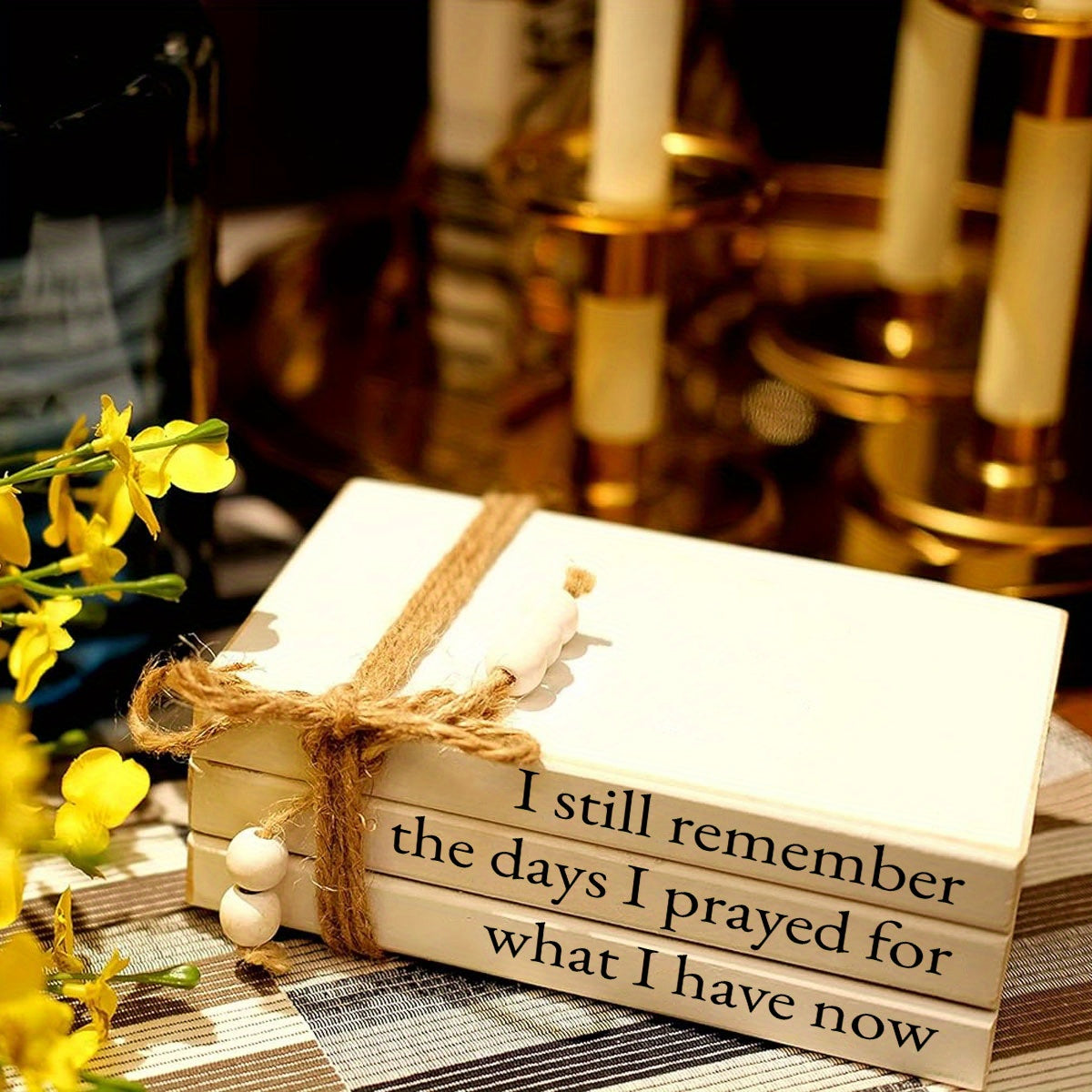 Rustic White Book Stack- HMT24RB