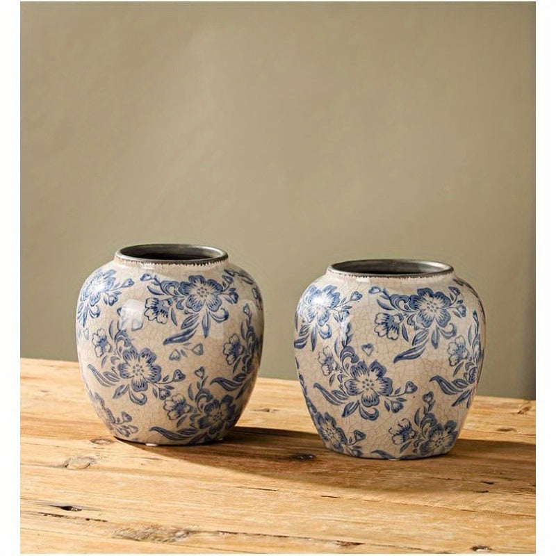 Rural Blue And White Porcelain Vase - SQSL