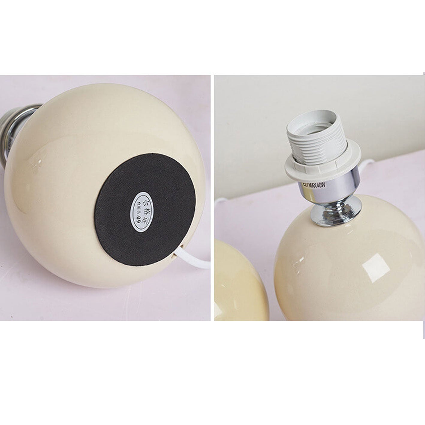 Nordic Ceramic Table Lamp With Pleated Fabric Shade