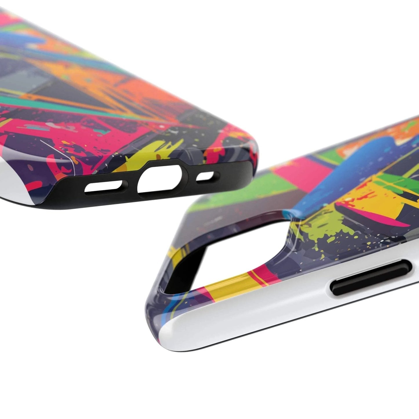 Chromatic Collision Tough Phone Case — Neon Graffiti Art, Dual-Layer Drop Protection