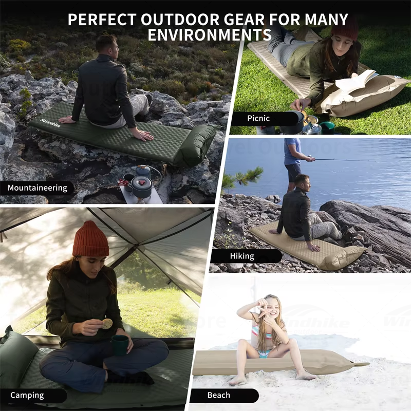 Naturehike Automatic Inflatable Cushion Portable Lightweight Self-Inflating Air Mattress Thickened 10cm Camping Tent Bed Outdoor Hiking Sleeping Bag