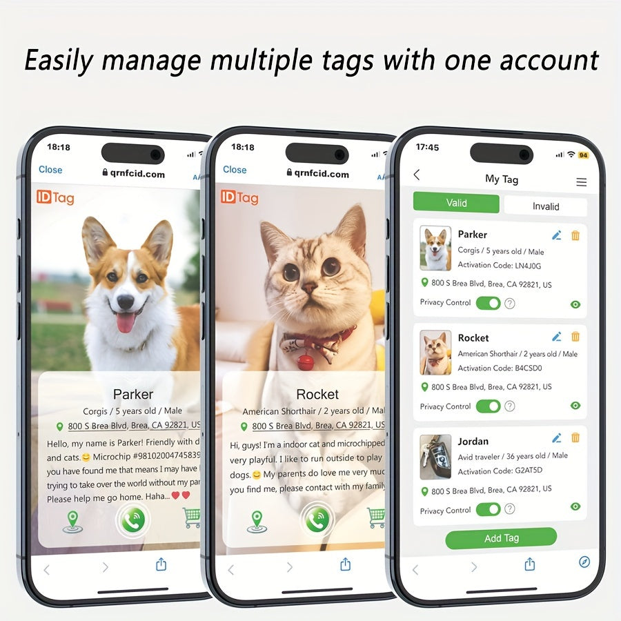 Reflective QR Code Pet Collar, Anti-Lost Feature for Pets TJR1P7B