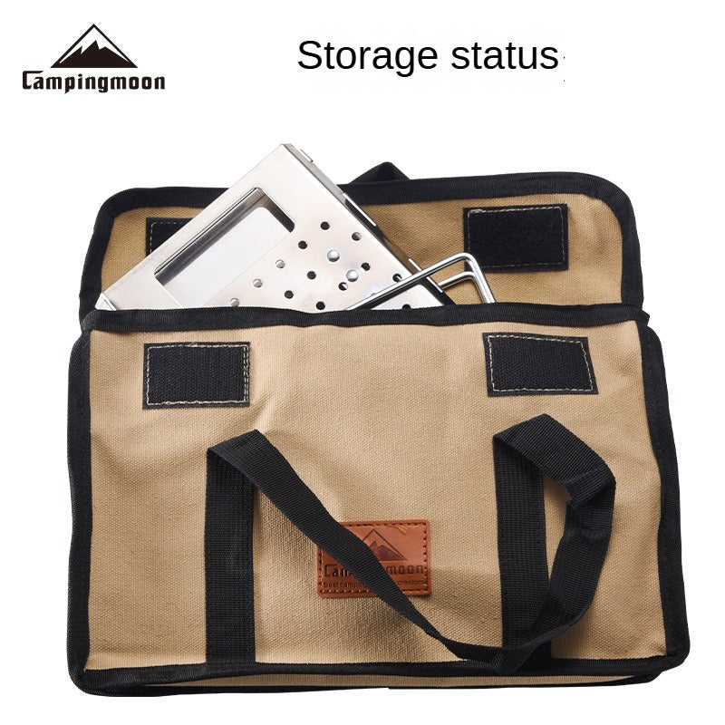 Campingmoon MT-18 Folding Firewood Stove Foldable Mid-Size Charcoal Igniter Fire Starter Burner Four Corner Charcoal Stove Tool Equipment Stainless Steel