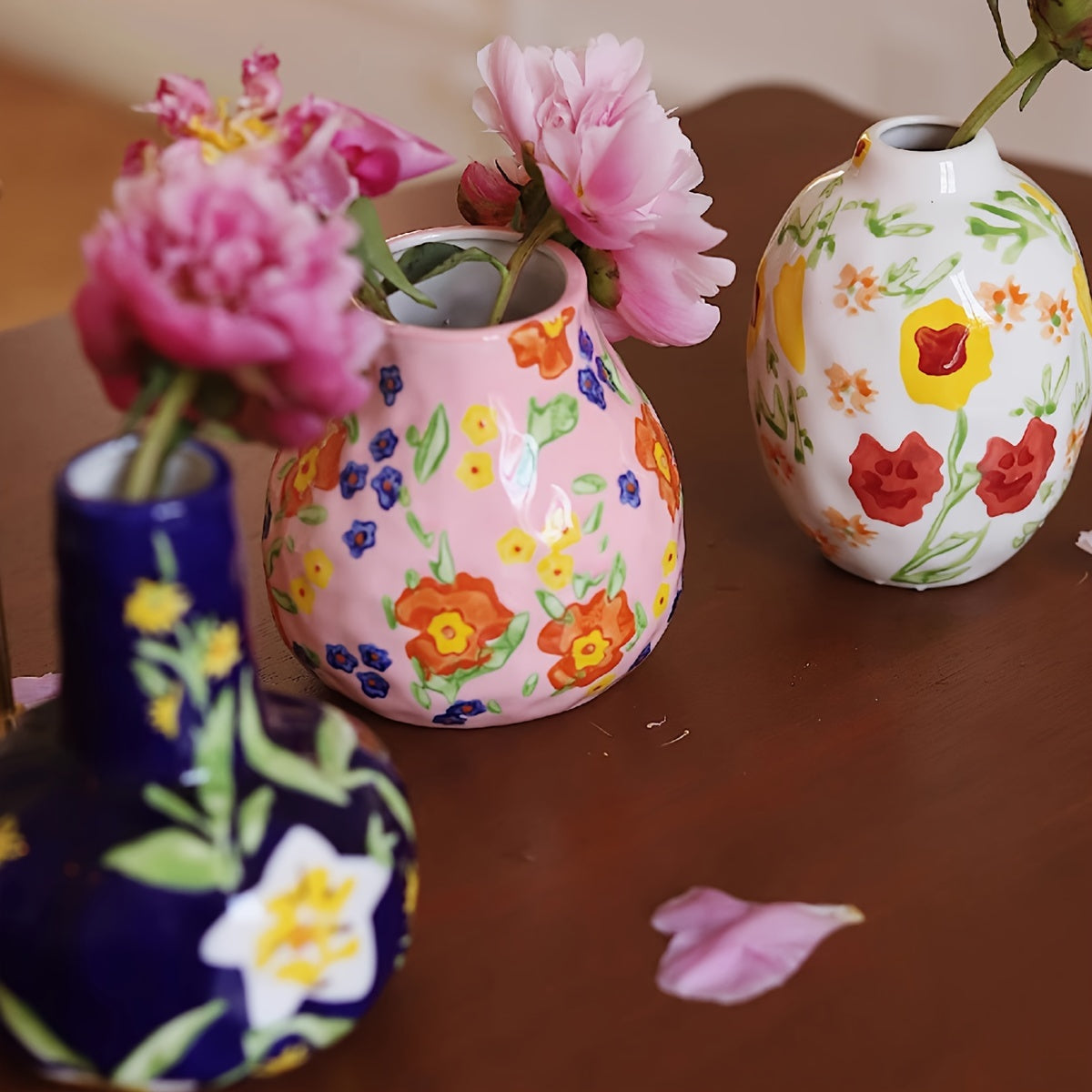 Vintage Floral Ceramic Vase - D2EC