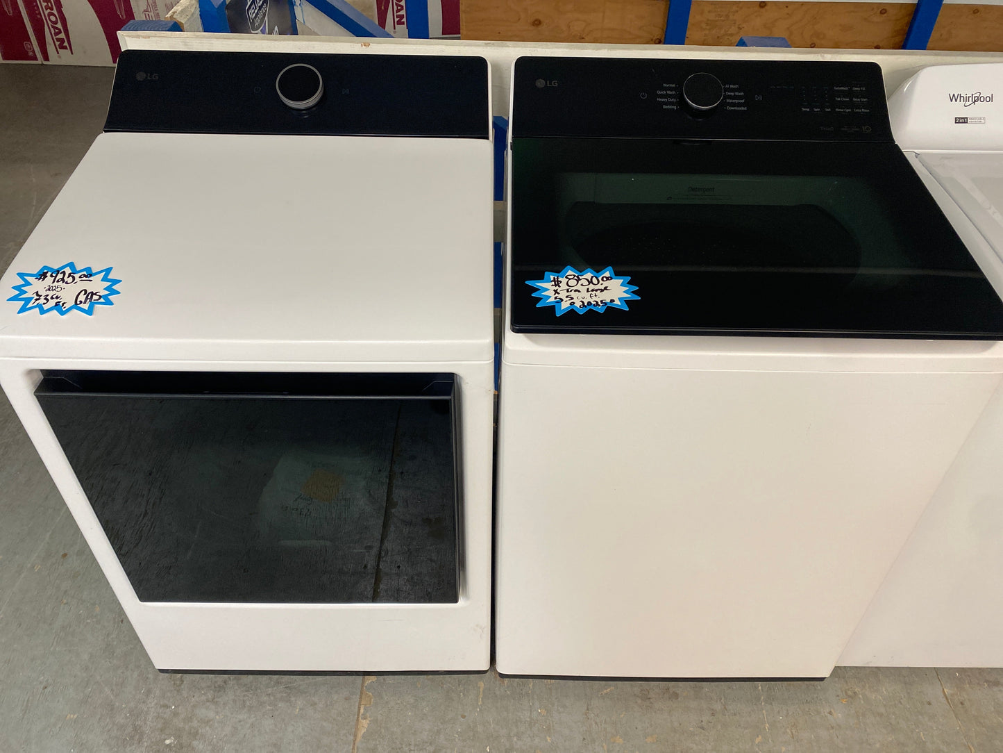 LG Top Load High-Efficiency Washer & 7.3 cu. ft. Natural Gas Dryer Set
