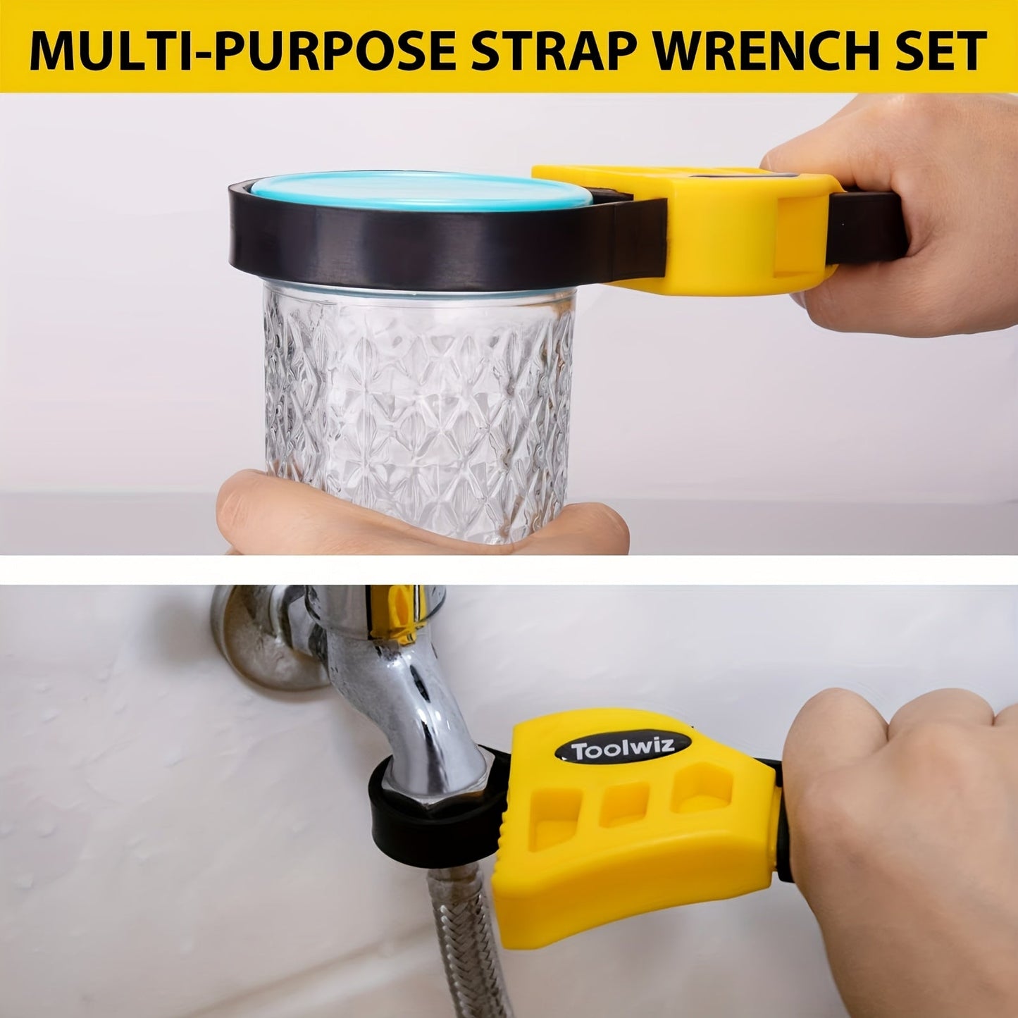 Versatile Adjustable Rubber Strap Wrench for Auto & Home TJR8W7P