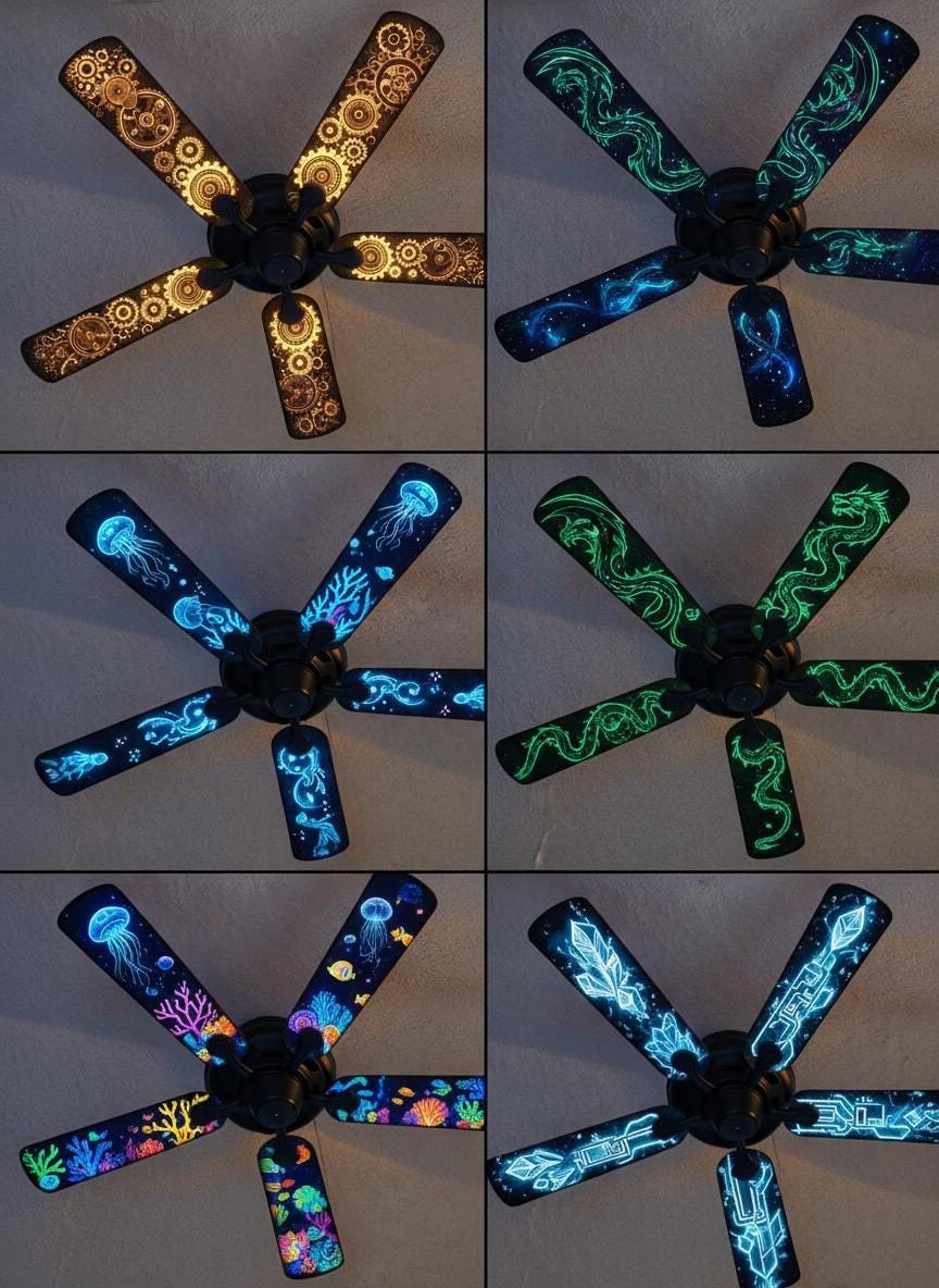 Kinetic Insect Ceiling Fan Decals | Cyberpunk Steampunk Art
