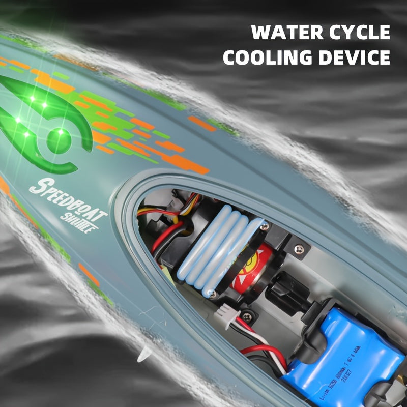 Remote Control Boat, High-Speed 12.43mph RC Boat with LED TJR6C3R